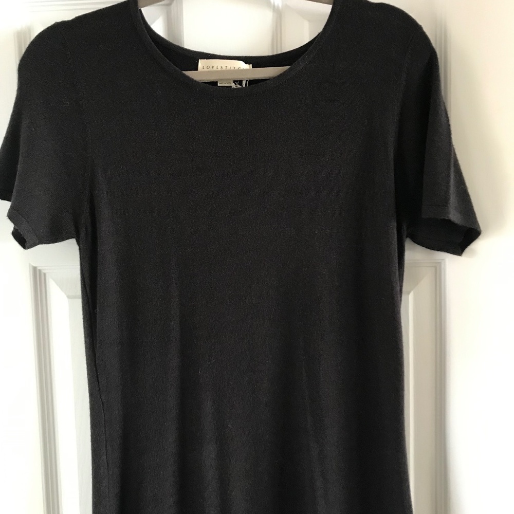 Lovestitch charcoal maxi dress L with a flap back! NWT.